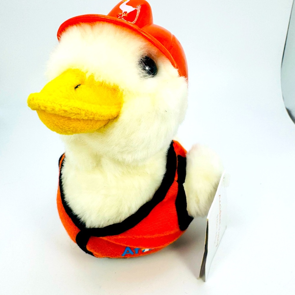 AFLAC INSURANCE TALKING PLUSH Construction Worker Hard Hat Vest DUCK 6" W/Tag